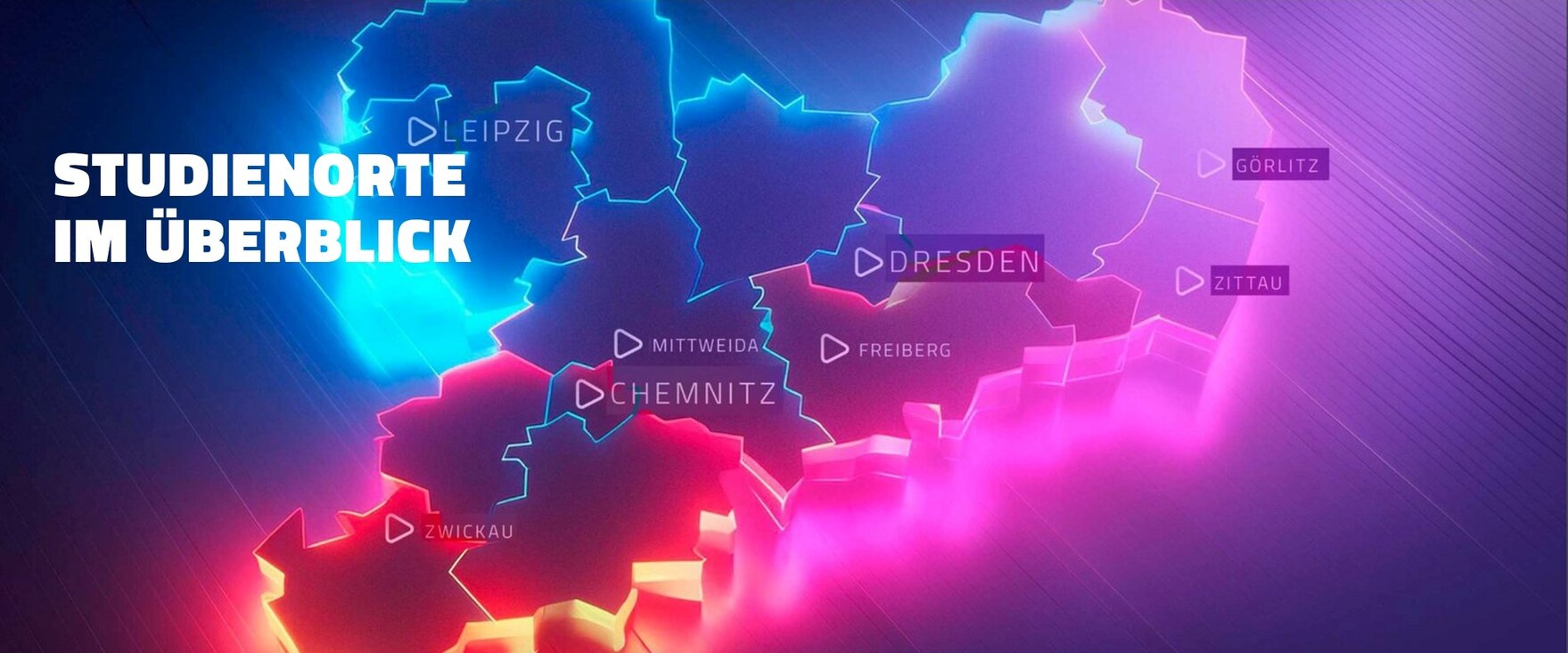 Karten mit den Studienstädten in Sachsen